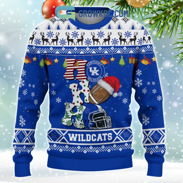 Kentucky Wildcats NCAA Ho Ho Ho Snow Christmas Personalized Ugly Sweater