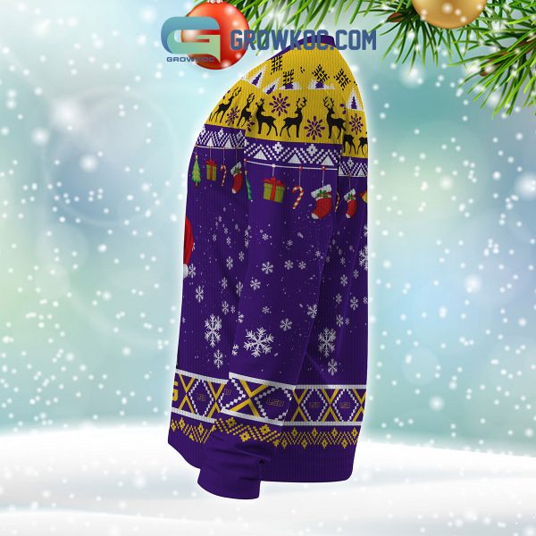 LSU Tigers NCAA Ho Ho Ho Snow Christmas Personalized Ugly Sweater