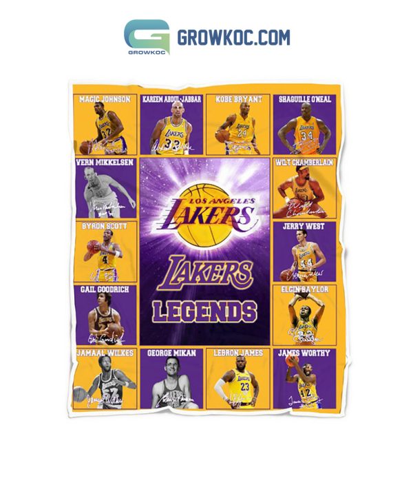 Los Angeles Lakers Legends Have Gun Will Travel NBA Team Fleece Blanket Quilt