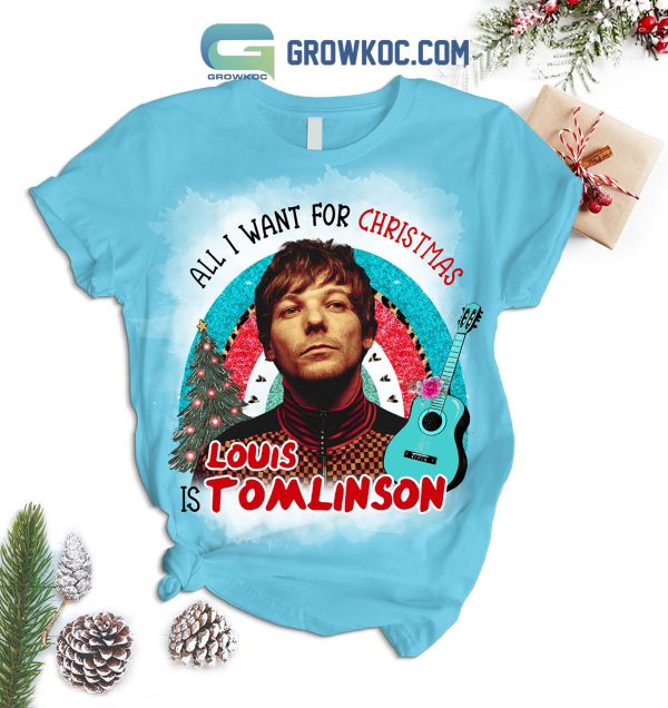 Louis Tomlinson All I Want For Christmas Is Louis Tomlinson Perfect Now Don’t Let It Break Your Heart Winter Holiday Fleece Pajama Sets