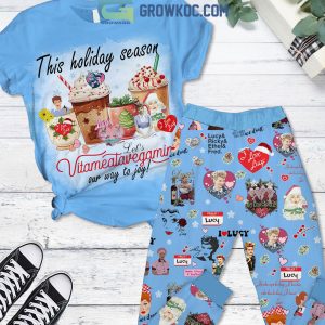 Lucy Does A TV Commercial This Holiday Season Let_s Vitameatavegamin Our Way To Joy Christmas Fleece Pajamas Set