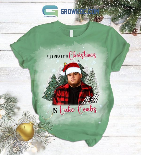 Luke Combs Maybe Something Last Forever After All Everything I Want For Christmas Is Luke Combs Green Design Fleece Pajama Sets