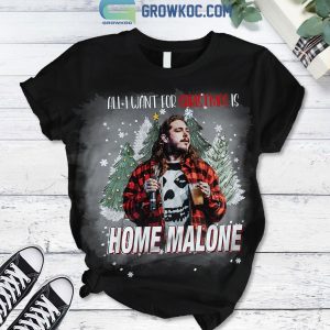 Malone All I Want For Christmas Is Home Malone If Y’All Here I’d Be Crying Holidays Winter Fleece Pajama Sets Black Design