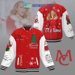 Mariah Carey Merry Christmas Mariah Season It’s Time All I Want For Christmas Is You Winter Holiday Baseball Jacket