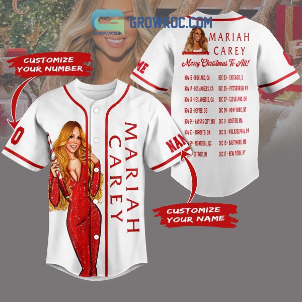 Mariah Carey Merry Christmas To All Personalized Baseball Jersey