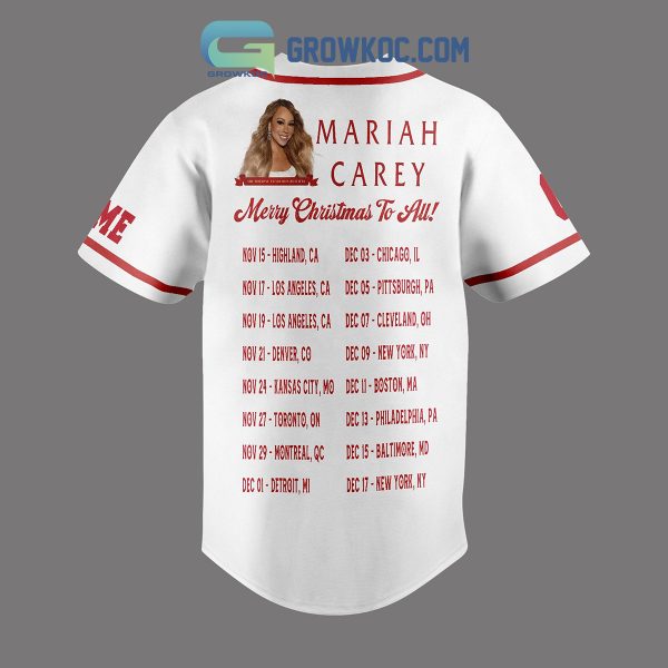 Mariah Carey Merry Christmas To All Personalized Baseball Jersey