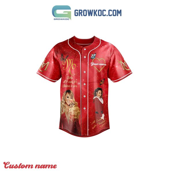 Mariah Carey Your Favorite Holiday Tradition Merry Christmas One And All Personalized Baseball Jersey