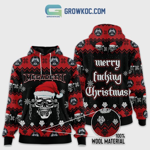 Megadeth Thrash Metal Merry Fcking Christmas Wool Hoodie Sweater Winter Holidays