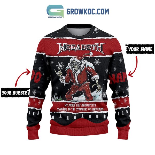 Megadeth We Dance Like Marionettes Swaying To The Symphony Of Christmas Custom Name Number Ugly Sweaters