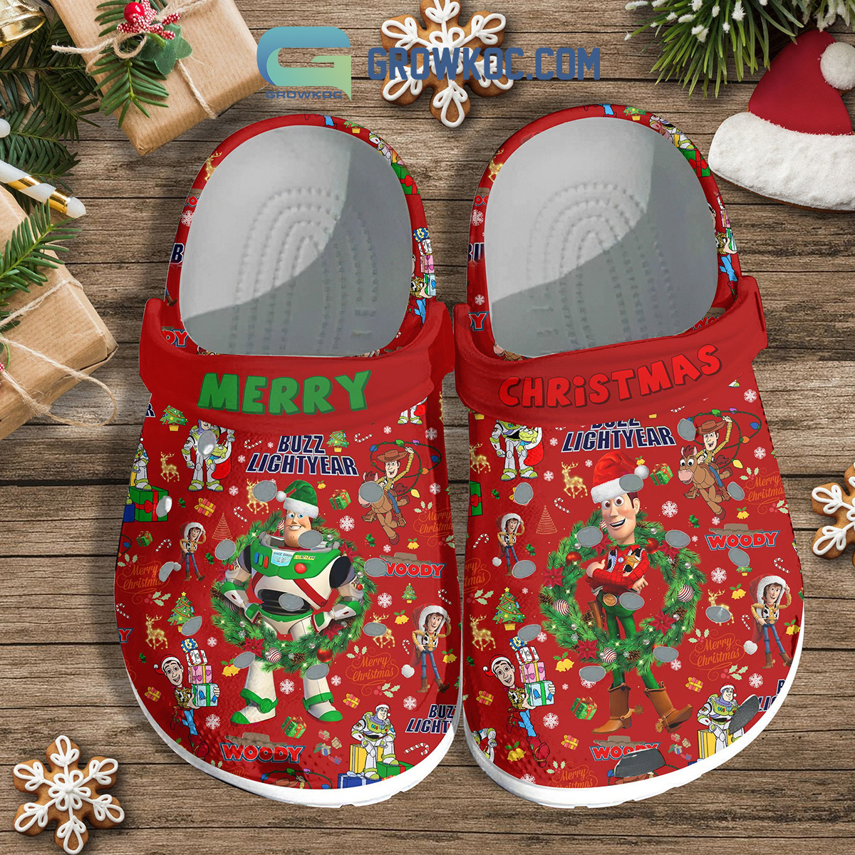 One Piece Straw Hat Pirates Merry Christmas Clogs Crocs - Growkoc