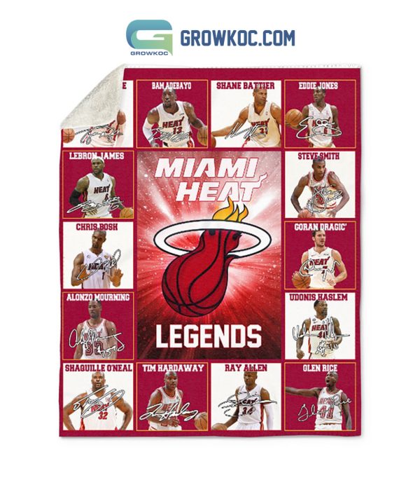 Miami Heat Legends White Hot NBA Team Fleece Blanket Quilt