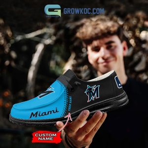 Miami Marlins MLB Personalized Hey Dude Shoes