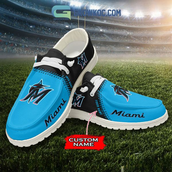 Miami Marlins MLB Personalized Hey Dude Shoes