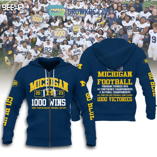Michigan Football 100 Victories All Time College Football Wins Leader Hoodie T Shirt