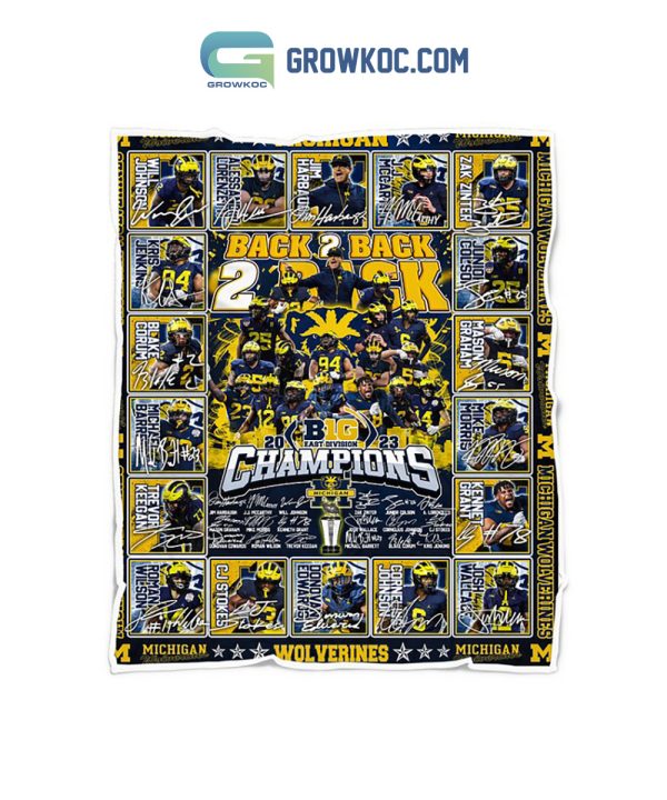 Michigan Wolverines Back 2 Back 2023 Big East Division Champions Fleece Blanket Quilt