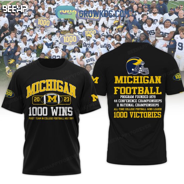 Michigan Wolverines Go Blue 1000 Wins All Time Hoodie T Shirt