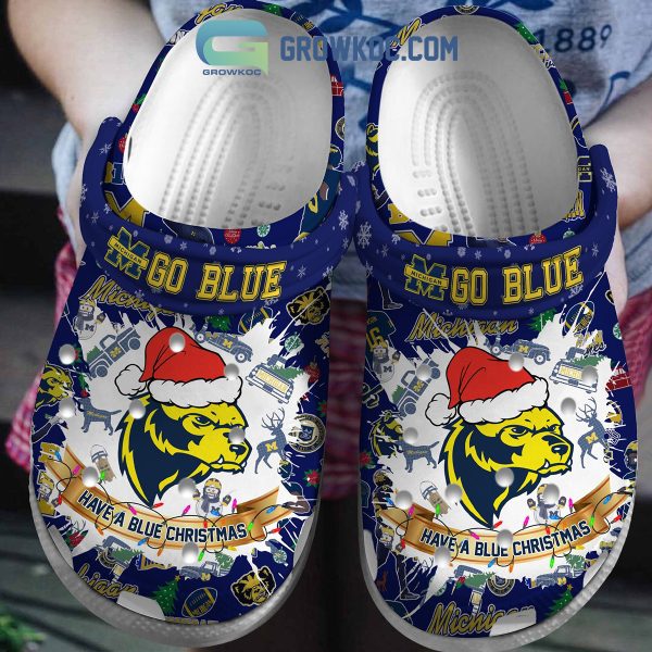 Michigan Wolverines Go Blue Have A Blue Christmas Clogs Crocs