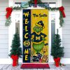 Miami Hurricanes Grinch Football Welcome Christmas Personalized Decor Door Cover