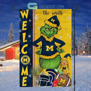 Michigan Wolverines NCAA Grinch Football Welcome Christmas House Garden Flag