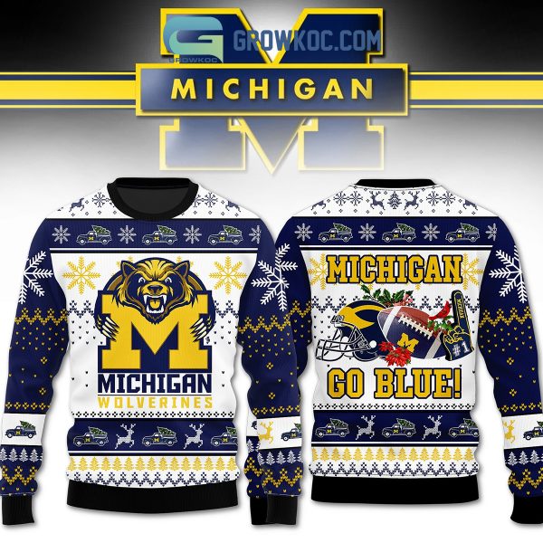 Michigan Wolverines NFL Team Michigan Go Blue Christmas Ugly Sweaters