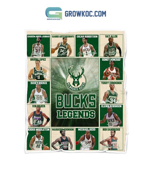Milwaukee Bucks Legends Fear The Deer NBA Team Fleece Blanket Quilt