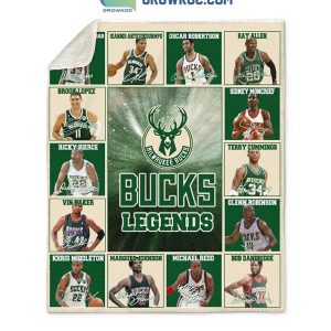 Milwaukee Bucks Legends Fear The Deer NBA Team Fleece Blanket Quilt