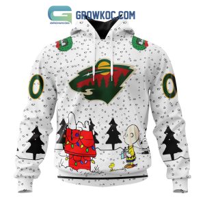 Minnesota Wild NHL Mix Snoopy Peanuts Christmas Personalized Hoodie T Shirt