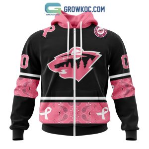 Minnesota Wild NHL Special Style Paisley In October We Wear Pink Breast Cancer Personalized Hoodie T Shirt
