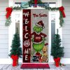 Michigan Wolverines Grinch Football Welcome Christmas Personalized Decor Door Cover