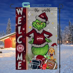 Mississippi State Bulldogs NCAA Grinch Football Welcome Christmas House Garden Flag