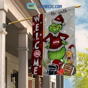 Mississippi State Bulldogs NCAA Grinch Football Welcome Christmas House Garden Flag