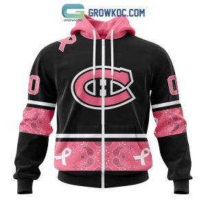 Montreal Canadiens NHL Special Style Paisley In October We Wear Pink Breast Cancer Personalized Hoodie T Shirt