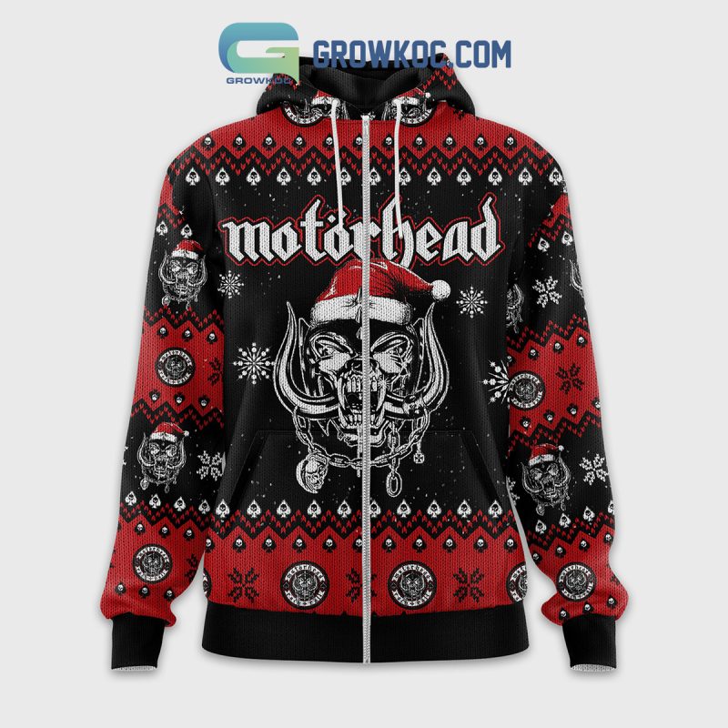 Motorhead Rock Band Merry Christmas Zip Hoodie Sweater - Growkoc