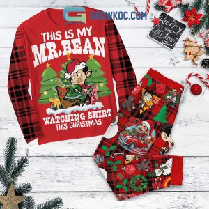 Mr. Bean Christmas Watching Shirt Happy Holiday Fleece Pajamas Set