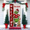 Mississippi State Bulldogs Grinch Football Welcome Christmas Personalized Decor Door Cover