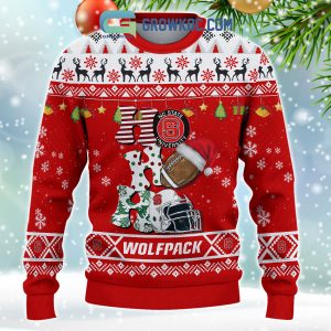 NC State Wolfpack NCAA Ho Ho Ho Snow Christmas Personalized Ugly Sweater