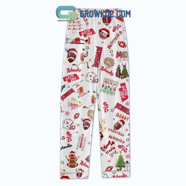 Nebraska Cornhuskers Christmas Silk Pajamas Set