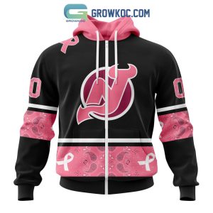 New Jersey Devils NHL Special Style Paisley In October We Wear Pink Breast Cancer Personalized Hoodie T Shirt