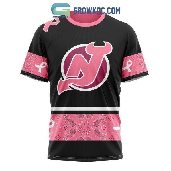 New Jersey Devils NHL Special Style Paisley In October We Wear Pink Breast Cancer Personalized Hoodie T Shirt