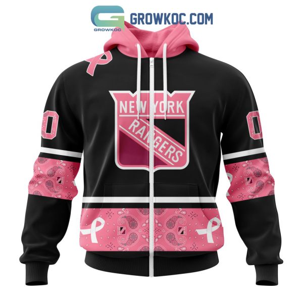 New York Rangers NHL Special Style Paisley In October We Wear Pink Breast Cancer Personalized Hoodie T Shirt