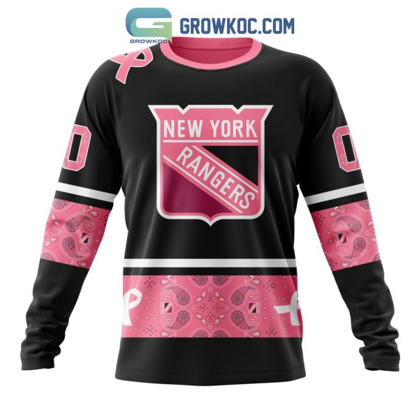 New York Rangers NHL Special Style Paisley In October We Wear Pink Breast Cancer Personalized Hoodie T Shirt