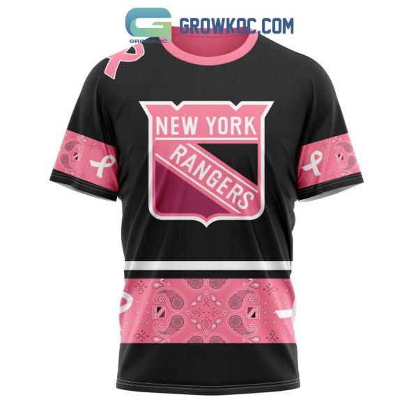 New York Rangers NHL Special Style Paisley In October We Wear Pink Breast Cancer Personalized Hoodie T Shirt