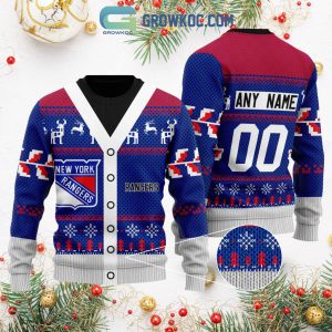 New York Rangers Supporter Christmas Holiday Personalized Ugly Sweater