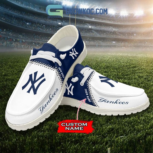 New York Yankees MLB Personalized Hey Dude Shoes