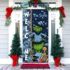 Nebraska Cornhuskers Grinch Football Welcome Christmas Personalized Decor Door Cover