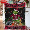North Carolina Tar Heels Grinch Football Merry Christmas Light Personalized Fleece Blanket Quilt