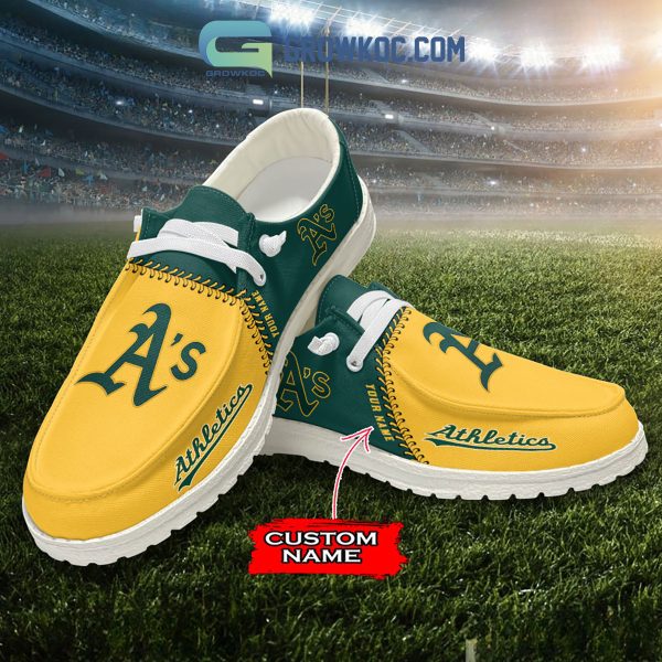 Oakland Athletics MLB Personalized Hey Dude Shoes