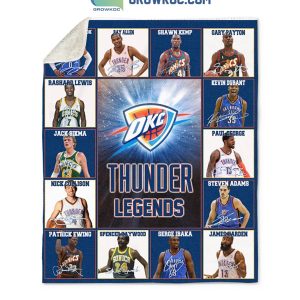Oklahoma City Thunder NBA Team Thunder Legend Fleece Blanket Quilt