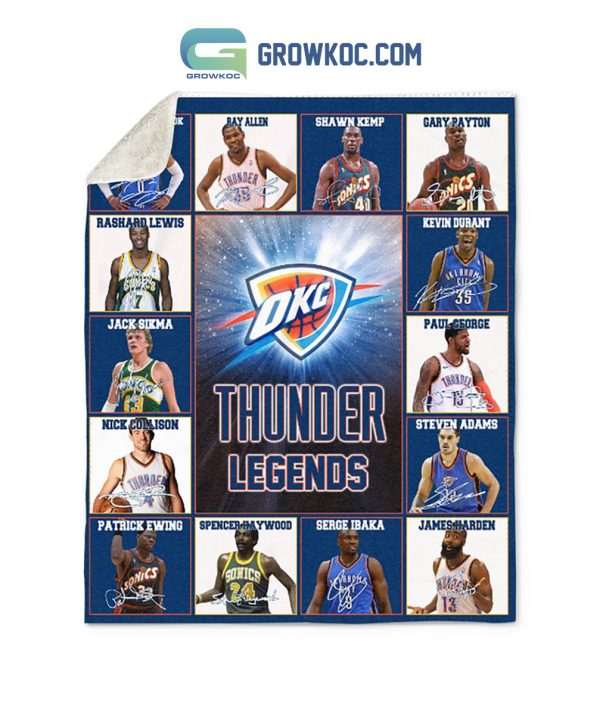 Oklahoma City Thunder NBA Team Thunder Legend Fleece Blanket Quilt