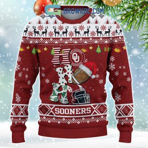 Oklahoma Sooners NCAA Ho Ho Ho Snow Christmas Personalized Ugly Sweater